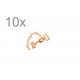 10x 10mm rosegoldfarben Bandklemmen Verschluss mit Karabiner und Kette rosegoldfarben - rosegoldfarben Schmuckzubehör