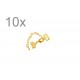 10x 10mm Bandklemme goldfarben Verschluss mit Karabiner und Kette - Schmuckzubehör