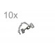 10x 10mm Bandklemme gunmetal Verschluss mit Karabiner und Kette dunkel metallfarben / schwarz - gunmetal Schmuckzubehör