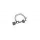 1x 7mm Bandklemme gunmetal Verschluss mit Karabiner und Kette dunkel metallfarben / schwarz - gunmetal Schmuckzubehör - Leisure-Beads DIY