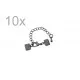 10x 7mm Bandklemme gunmetal Verschluss mit Karabiner und Kette dunkel metallfarben / schwarz - gunmetal Schmuckzubehör - Leisure-Beads DIY
