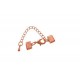 1x 7mm rosegoldfarben Bandklemmen Verschluss mit Karabiner und Kette rosegoldfarben - rosegoldfarben Schmuckzubehör