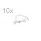 10x 7mm Bandklemme hellsilber Verschluss mit Karabiner und Kette platinfarben - Schmuckzubehör - Leisure-Beads DIY