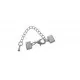 1x 7mm Bandklemme silber Verschluss mit Karabiner und Kette - Schmuckzubehör - Leisure-Beads DIY