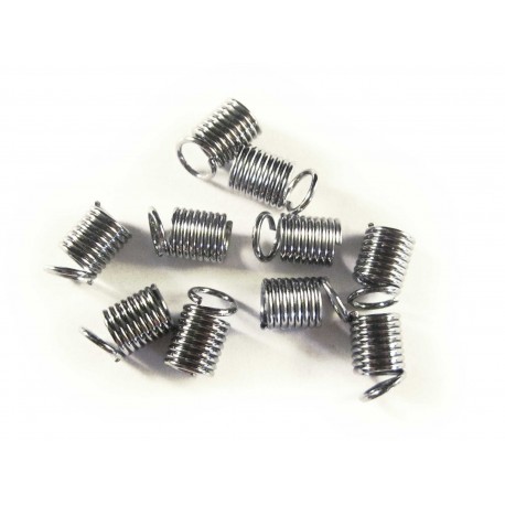 Leisure-Beads - 10x Spiralendkappe Innen 3,5mm 9x5mm silberfarben Endkappen in spiralform - Schmuckzubehör