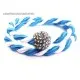 1m weiss blaue Kordel 6mm königsblaues Schmuckband blaue Kordel für Schmuck - Schmuckzubehör Kordel für Halsband - Leisure-Beads DIY