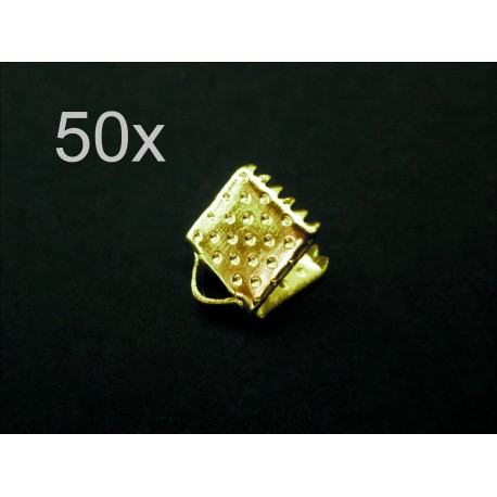 Leisure-Beads - 50x goldfarbene Bandklemme 6mm Bandverbinder - Schmuckzubehör