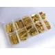 160 goldfarben Bandklemmen 6-25mm in verschiedenen Größen Sortiment in Box - Schmuckzubehör Set - Leisure-Beads DIY