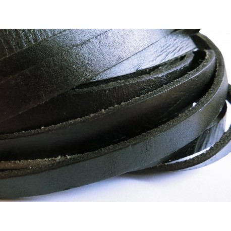 Leisure-Beads - 1m schwarzes Lederband 10mm x 3mm flaches Lederband aus Rindsleder - Schmuckzubehör Lederband