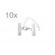 10x 20mm Bandklemme hellsilber Verschluss mit Karabiner und Kette platinfarben - Schmuckzubehör