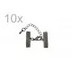 10x 20mm Bandklemme gunmetal Verschluss mit Karabiner und Kette dunkel metallfarben / schwarz - gunmetal Schmuckzubehör - Leisure-Beads DIY