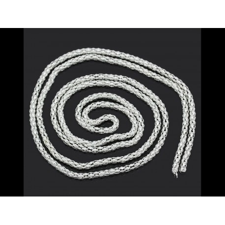 Leisure-Beads - 1m hellsilberfarben Popcornkette 3mm - Schmuckzubehör