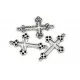 Silberfarbener Kreuz Kettenverbinder 45x28mm Kruzifix Ketten Zwischenstück - Schmuckzubehör Schmuckverbinder - Leisure-Beads DIY