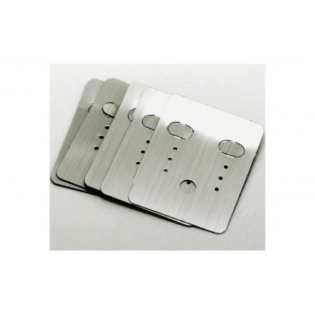 Leisure-Beads - 100 silberfarben Schmuckkarten 48x38mm ohne Text Schmuck Display Ohrringe Kunststoff - Schmuckzubehör