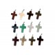 12x Naturstein Kreuz Anhänger ca. 35x18mm Anhänger Kruzifix Naturstein Schmuckanhänger - Naturstein Schmuckzubehör