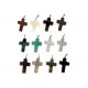 12x Naturstein Kreuz Anhänger ca. 35x18mm Anhänger Kruzifix Naturstein Schmuckanhänger - Naturstein Schmuckzubehör - Leisure-Beads DIY