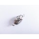 1x silber Strass Magnetverschluss 22x9x8mm silber Schmuckverschluss mit Strass - Schmuckzubehör Magnetverschluss