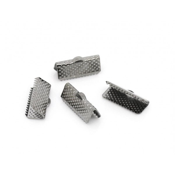 10x gunmetal Bandklemme 16mm metallschwarze Bandverbinder - gunmetal Schmuckzubehör