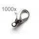 Ca. 1000x silber Karabinerhaken 12x7x3,50mm glatt silberfarbener Schmuckverschluss - Schmuckzubehör - Leisure-Beads DIY