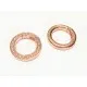 1x runder rosegoldfarben Strass Ringverschluss ca. 24x4mm rosegoldfarben Karabinerhaken - Schmuckzubehör - Leisure-Beads DIY