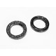 1x runder gunmetal Strass Ringverschluss ca. 24x4mm schwarzer Karabinerhaken - gunmetal Schmuckzubehör