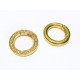 1x runder goldfarben Strass Ringverschluss ca. 24x4mm goldfarben Karabinerhaken - goldfarben Schmuckzubehör