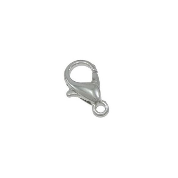 10x silberfarben Karabinerhaken 10mm glatt Schmuckverschluss - Schmuckzubehör - Leisure-Beads DIY