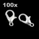 100x hellsilber Karabinerhaken 12x6x2,5mm﻿ Schmuckverschluss platinfarben - Schmuckzubehör - Leisure-Beads DIY