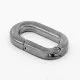 1x ovaler gunmetal Strass Ringverschluss ca. 29x17,5mm gunmetal Karabinerhaken - gunmetal Schmuckzubehör - Leisure-Beads DIY