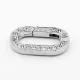 1x ovaler silberfarbener Strass Ringverschluss ca. 29x17,5mm Karabinerhaken - Schmuckzubehör - Leisure-Beads DIY