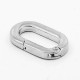 1x ovaler silberfarbener Strass Ringverschluss ca. 29x17,5mm Karabinerhaken - Schmuckzubehör