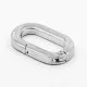 1x ovaler silberfarbener Strass Ringverschluss ca. 29x17,5mm Karabinerhaken - Schmuckzubehör - Leisure-Beads DIY