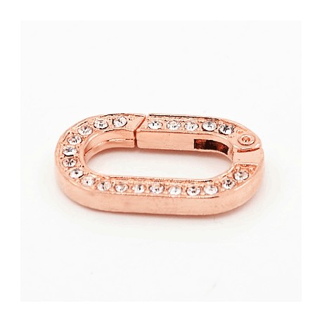 Leisure-Beads - 1x rosegoldfarben Strass Ringverschluss 29x17,5mm Schmuckzubehör