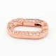 1x rosegoldfarben Strass Ringverschluss 29x17,5mm Schmuckzubehör
