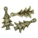 2x bronze Weihnachtsbaum Anhänger ca. 26,5x14mm X-Mas bronze Schmuckanhänger - bronze Schmuckzubehör Weihnachten - Leisure-Beads DIY