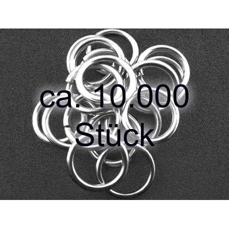 Leisure-Beads - 10.000x Edelstahl Biegering 9mm x 1mm rund silberfarbene Biegeringe - Schmuckzubehör Biegering