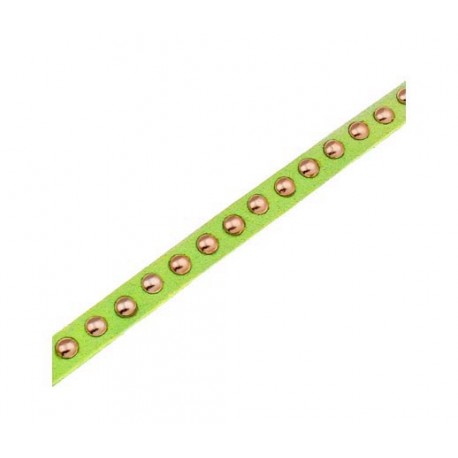 Leisure-Beads - 1m hellgrünes Kunstlederband 8mm II. Wahl mit Nieten Schmuckband in Wildlederoptik für Armbänder - Schmuckzubehör Lederband