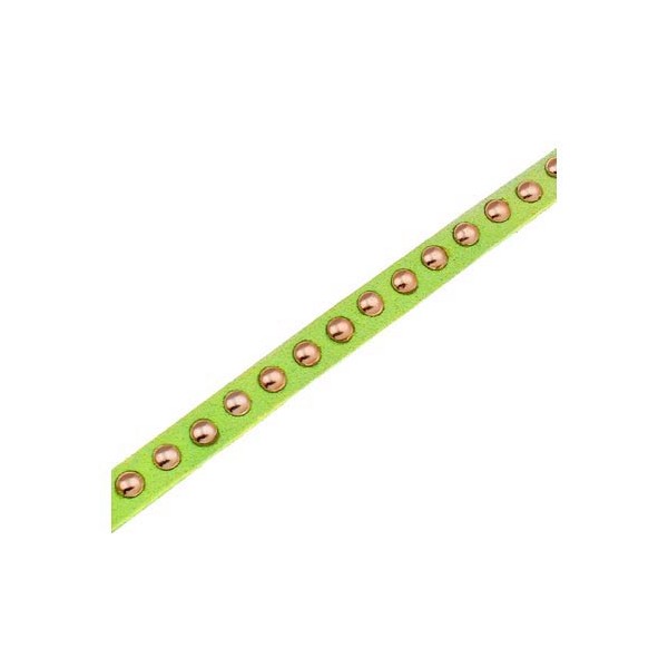 1m hellgrünes Kunstlederband 8mm II. Wahl mit Nieten Schmuckband in Wildlederoptik für Armbänder - Schmuckzubehör Lederband - Leisure-Beads DIY