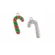 1x rot grüne Zuckerstange Weihnachts Anhänger ca. 22x11x1,5mm emailliert X-Mas platinfarbene Schmuckanhänger - Schmuckzubehör - Leisure-Beads DIY