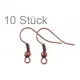 10 Stück kupfer Ohrfedern ca. 20x18x3mm mit Stopper kupfer Ohrhaken - Schmuckzubehör zum Ohrringe selbermachen - Leisure-Beads DIY