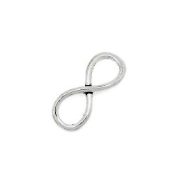 Leisure-Beads - 1x silberfarben Infinity 30x12mm Unendlichkeitszeichen Lederband Verbinder - Schmuckzubehör