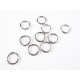 50x hellsilberfarbener Ring 14mm geschlossen rund Bindering - Schmuckzubehör