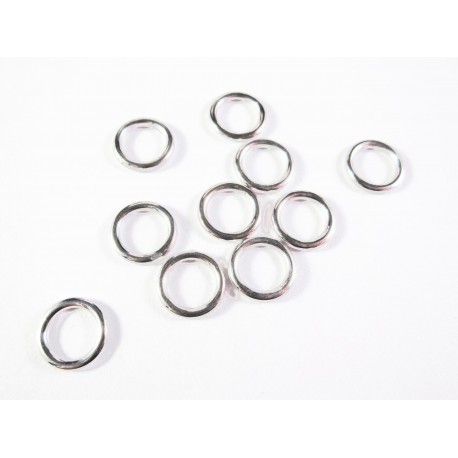 Leisure-Beads - 10x hellsilberfarbener Ring 14mm geschlossen rund Bindering - Schmuckzubehör