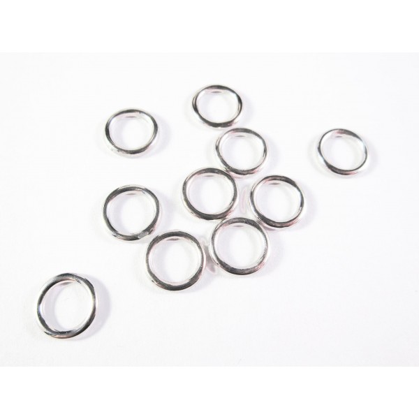 10x hellsilberfarbener Ring 14mm geschlossen rund Bindering - Schmuckzubehör - Leisure-Beads DIY