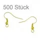 Ca. 500 Stück vergoldete Ohrfedern ca. 18x17mm goldfarbene Ohrhaken - Schmuckzubehör zum Ohrringe selbermachen - Leisure-Beads DIY