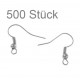 500 Stück silberfarben Ohrfedern 18x19mm Ohrhaken- Schmuckzubehör