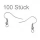 Ca. 100 Stück silber Ohrfedern ca. 20x19mm silberfarbene Ohrhaken- Schmuckzubehör zum Ohrringe selbermachen - Leisure-Beads DIY