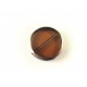 Braune runde Fensterperle Silberrahmen 14mm