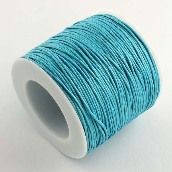 90m türkis Wachsband Breite 1mm für Halsband und Wickelarmbänder - Schmuckzubehör Wachsband - Leisure-Beads DIY