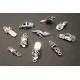 10 silberfarbene Schuh Anhänger im Mix 7-28mm Schmuckanhänger in antiksilberfarben - Schmuckzubehör - Leisure-Beads DIY